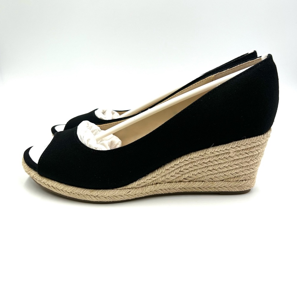 Bandolino Size 6 Nuri Black Fabric Espadrilles Open Toe Wedges Sandals Shoes - Picture 5 of 12